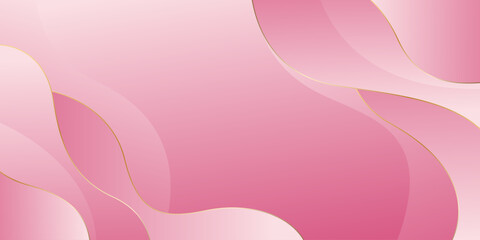 Elegant pink luxury wave background with gold accents. Suitable for beauty design, templates, banners, cards, covers, awards, sales, events, websites, pages, and more