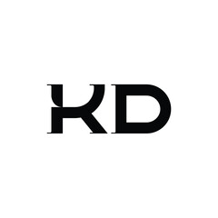 KD monogram logo design letter text name symbol monochrome logotype alphabet character simple logo