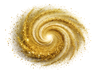 abstract golden spiral isolated on white background . File type PNG Transparent.