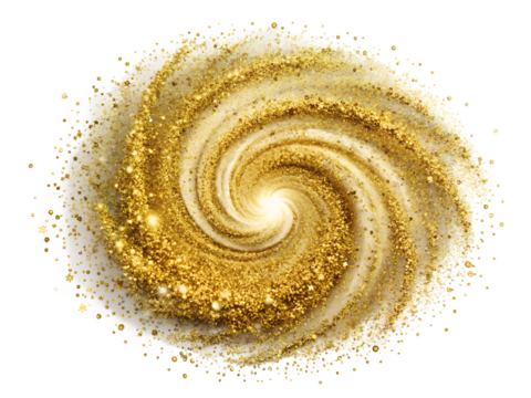 abstract golden spiral isolated on white background . File type PNG Transparent.