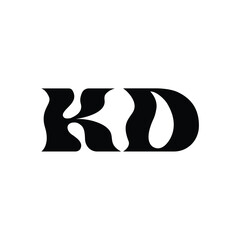 KD monogram logo design letter text name symbol monochrome logotype alphabet character simple logo