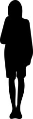 Black solid person silhouette isolated on white background