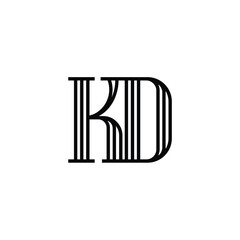KD monogram logo design letter text name symbol monochrome logotype alphabet character simple logo