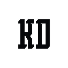 KD monogram logo design letter text name symbol monochrome logotype alphabet character simple logo