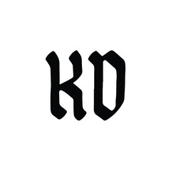 KD monogram logo design letter text name symbol monochrome logotype alphabet character simple logo