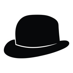 hats vector silhouette icon, black and white illustration of footwear.