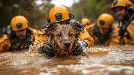 Rescue dogs and human heroes in action