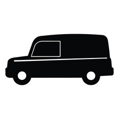 hearse , black and white illustration of vehicles.