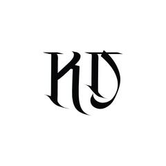 KD monogram logo design letter text name symbol monochrome logotype alphabet character simple logo