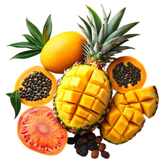 Modern Tropical Vision XXVI Creative Fusion of Mango Isolated on Transparent Background