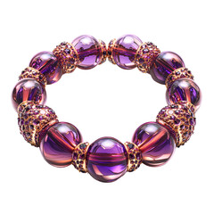 Purple Gemstone Bead Jewelry Circle Arrangement, cut out transparent
