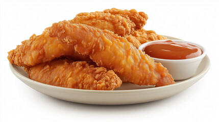 Crispy Chicken Tenders with Dipping Sauce on Plate – Perfect for National Fried Chicken Day
