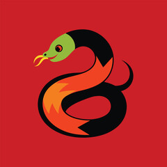 Naklejka premium danger noodle snake vector art illustration