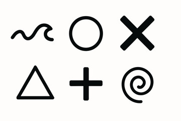 Obraz premium Set of abstract black geometric symbols Vector