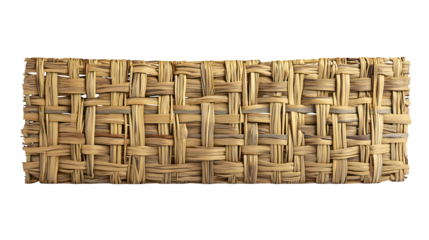 Woven reed fence panel section screening, natural tan color, provides privacy, ultra HD photo, isolated on Transparent Background