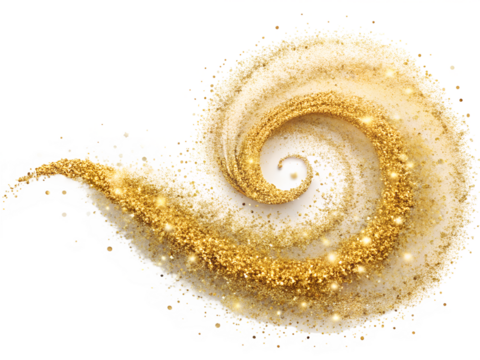 abstract golden spiral isolated on white background . File type PNG Transparent.