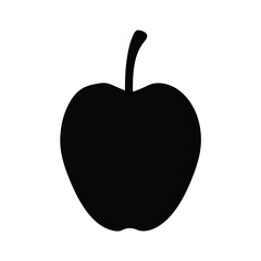 ice apple vector silhouette icon, black and white illustration of fruits.