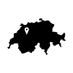 Switzerland Map Glyph
