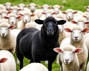 The black sheep among the snow-white ones symbolizes independence, uniqueness, diversity and departure from generally accepted standards.