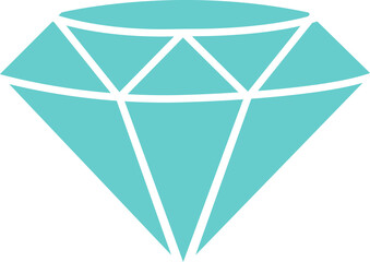 Diamond icon in flat. isolated on transparent background