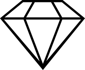 Diamond icon in line. isolated on transparent background
