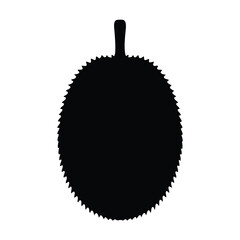 jackfruit vector silhouette icon, black and white illustration of fruits.