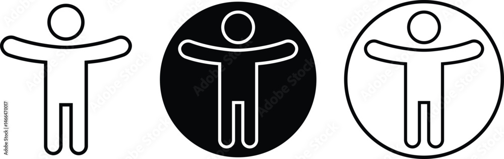 Poster accessibility icons set in outline styles. simple vector illustration. universal access symbols isol