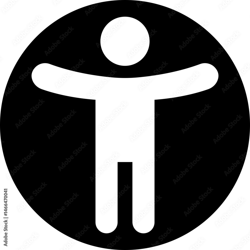 Poster accessibility icon flat style. simple accessibility vector illustration. universal access symbol iso