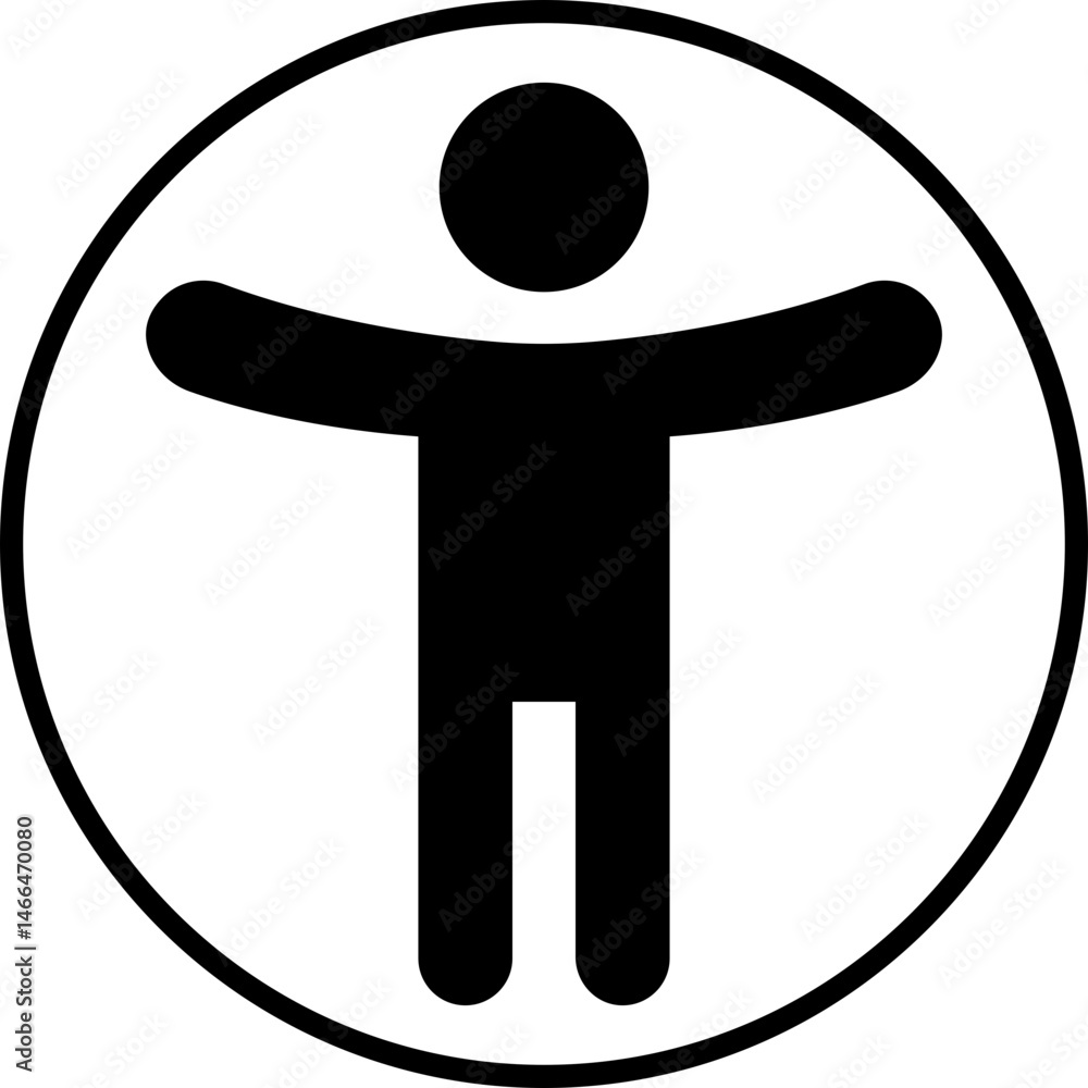 Poster accessibility icon flat style. simple accessibility vector illustration. universal access symbol iso