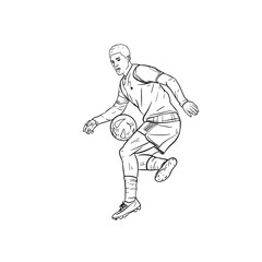 Illustration football line art Soccer 