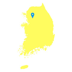 South Korea Map Flat