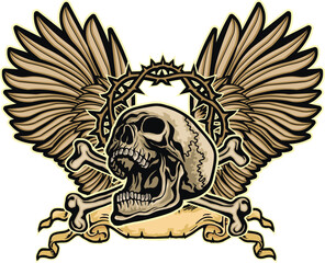 gothic sign with skull, grunge vintage design t shirts