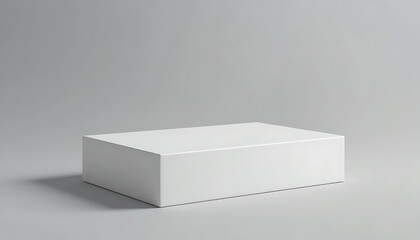 White Rectangular Block on Gray Background for Product Display