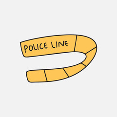 Kawaii Police element Objects in Doodle Style. design element stock. police man
