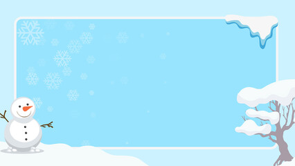 Winter Snowman Background Frame