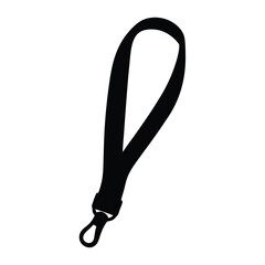 lanyards vector silhouette icon, black and white illustration of footwear.