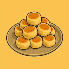 Bakpia Indonesian traditional snack on Plate