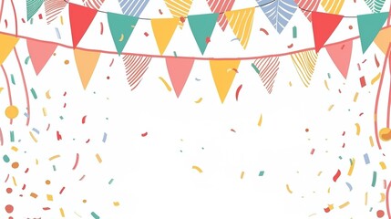 Fototapeta premium Flag Day Hand - drawn Background: Colored Brushes Paint Red Flags, Spreading a Colorful Scroll of the Dancing between Vivid Strokes and Flag Majesty