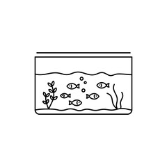 Aquarium with Tiny Fish and Plants Floating Inside