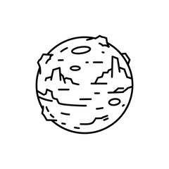 Alien Planet with Unusual Rock Formations in Minimal Mountain Style