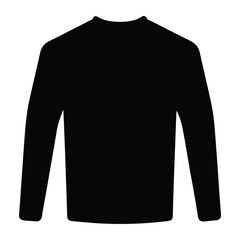 Fototapeta premium long sleeve shirt vector silhouette icon, black and white illustration of clothing.