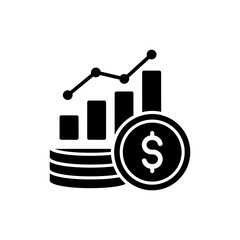 Bar Graph Overlay on Coin - Financial Growth and Economic Investment