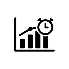 Bar Graph with Time Clock - Time Management and Business Growth