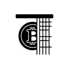 Bitcoin Behind Vertical Blinds Representing Hidden Financial Concepts