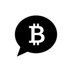 Bitcoin in Chat Message Bubble Representing Digital Currency Communication