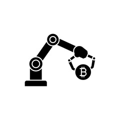 Bitcoin Held by Robotic Arm - Technology and Cryptocurrency Concept