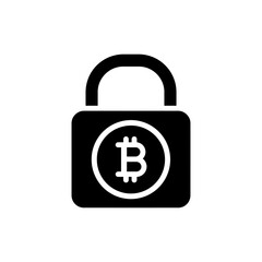 Bitcoin in Padlock Shackle - Minimal Icon