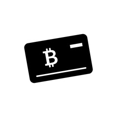 Bitcoin in Tilted 3D Card Representing Digital Currency Card Concept