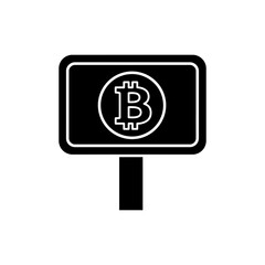 Bitcoin on LED Billboard - Minimal Icon