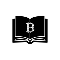 Bitcoin on Open Book Page - Minimal Icon